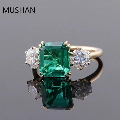MUSHAN Luxury Custom 14K 18K Gold Rings Band Jewelry With Moissanite Diamond Lab Grown Gemstones Diamond Wedding Ring For Women