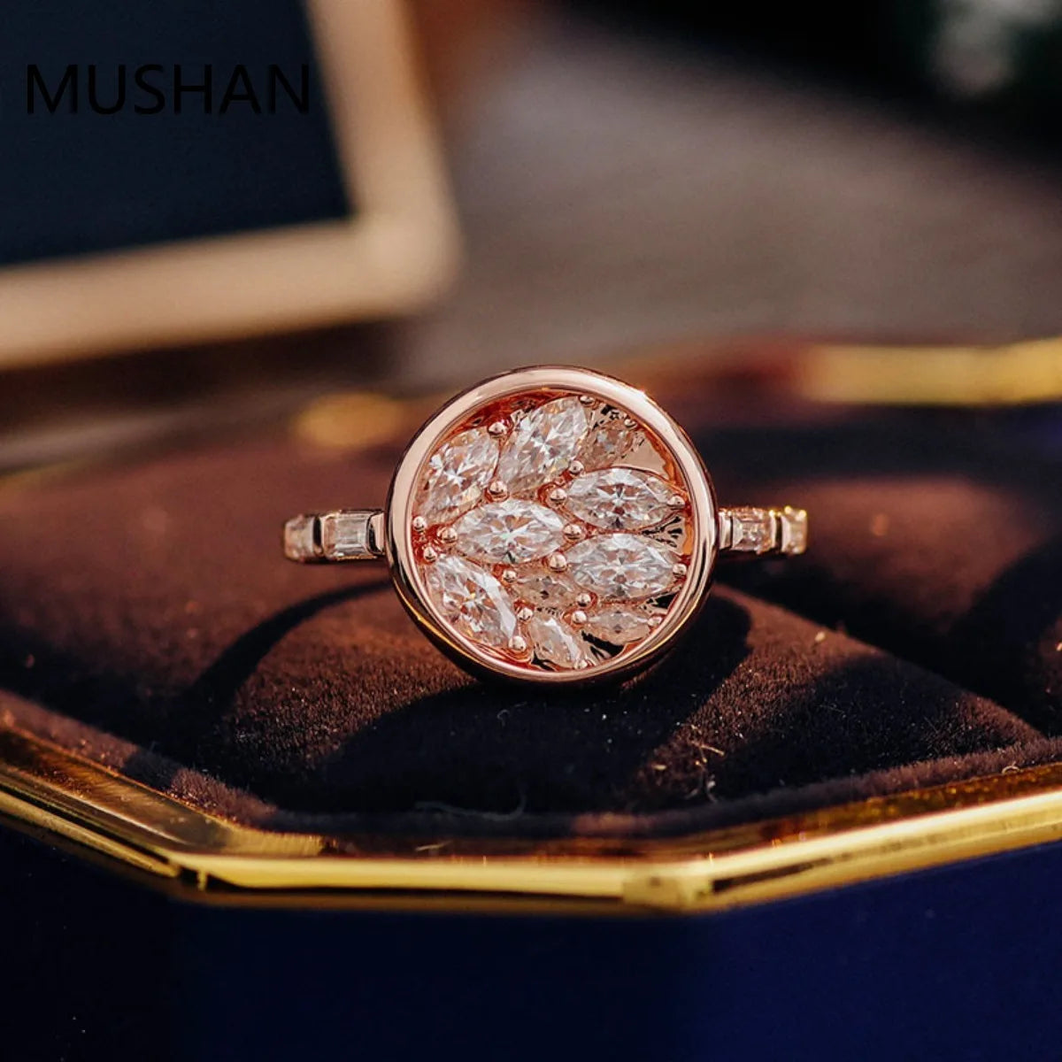 MUSHAN Luxury Custom 14K 18K Gold Rings Band Jewelry With Moissanite Diamond Lab Grown Gemstones Diamond Wedding Ring For Women