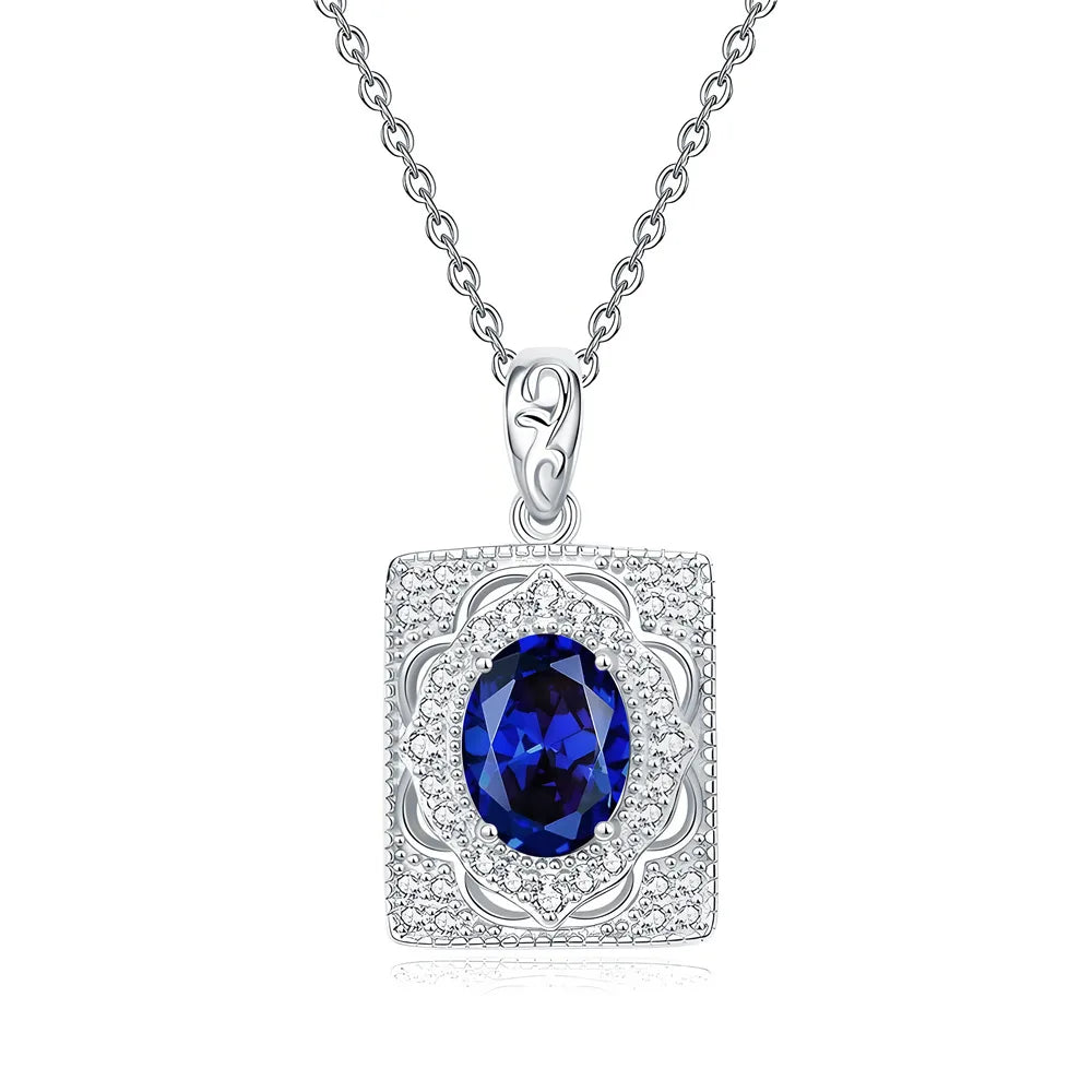 MuShan Jewelry 925 Sterling Silver Necklace Pendant Chain HCD Gemstones Birthday Gift Minimalist Style Women Necklaces Jewelry