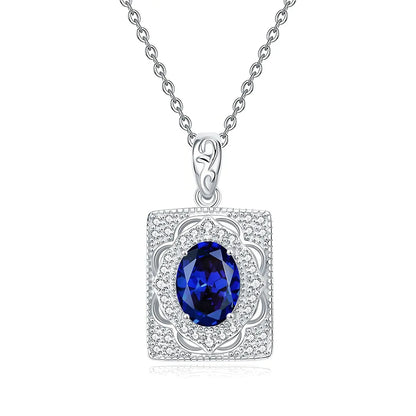 MuShan Jewelry 925 Sterling Silver Necklace Pendant Chain HCD Gemstones Birthday Gift Minimalist Style Women Necklaces Jewelry