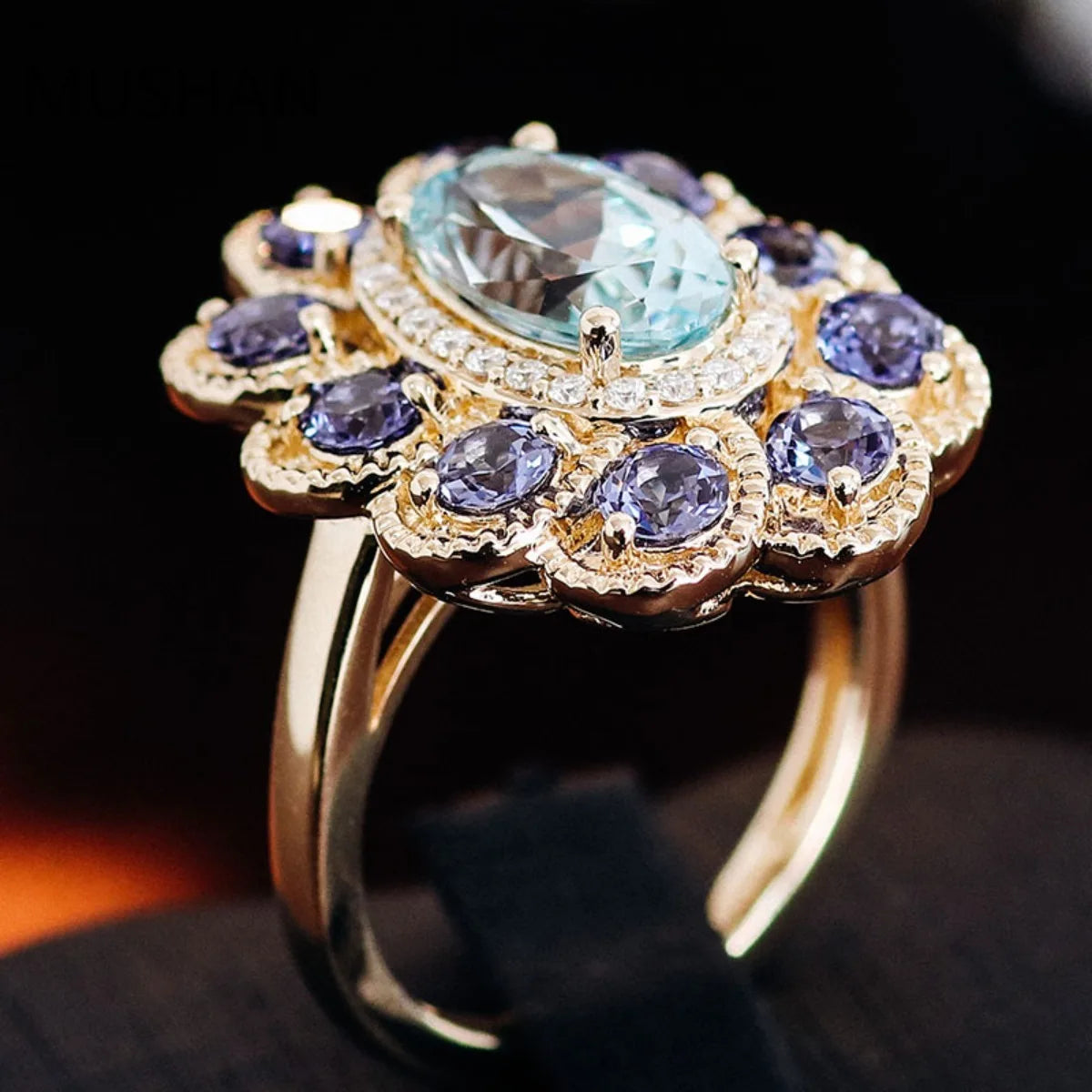 MUSHAN Luxury Custom 14K 18K Gold Rings Band Jewelry With Moissanite Diamond Lab Grown Gemstones Diamond Wedding Ring For Women