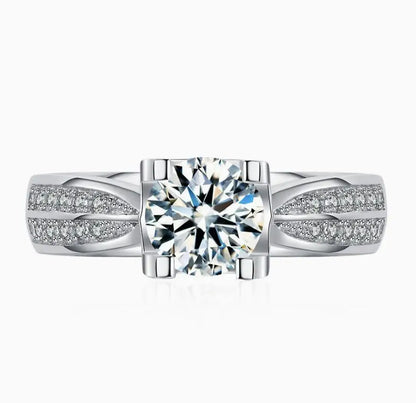 Anillos de plata de ley 925 MUSHAN Jewelry para mujer, alianzas de boda con diamante de moissanita, con certificado GRA, joyería fina