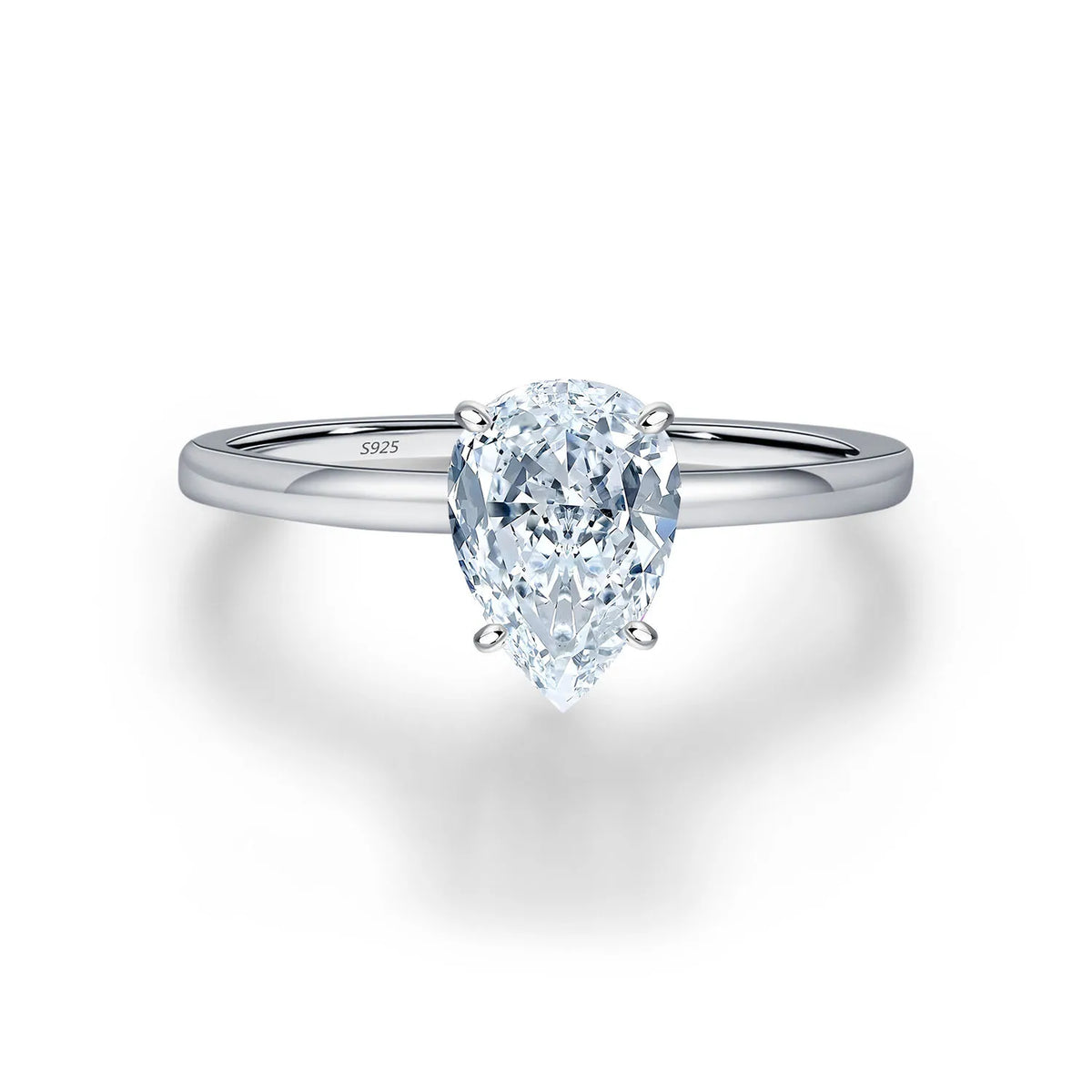 Anillo de plata de ley 925 marca MuShan para mujer, joyería fina con piedras preciosas en forma de gota de agua, ideal para fiestas, bodas y aniversarios.