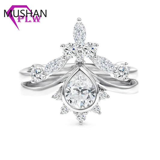 MUSHAN Luxury Custom 14K 18K Gold Rings Band Jewelry With Moissanite Diamond Lab Grown Gemstones Diamond Wedding Ring For Women