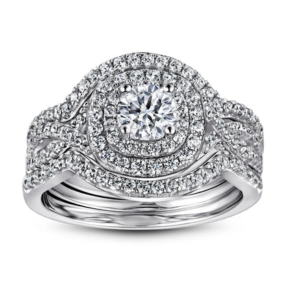 MuShan Jewelry 925 Sterling Silver Rings Bands Engagement Ring 5A Cubic Zirconia Vintage Rings Bands Anniversary  Women Gift