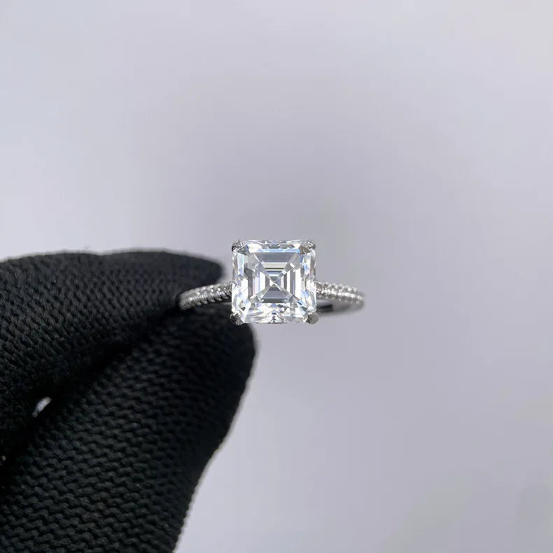 Bague MuShan Brand Jewelry en argent sterling 925 avec moissanite VVS, bague charmante pour femme plaquée or 18 carats, brevet MST, certifiée GRA, bagues de haute joaillerie