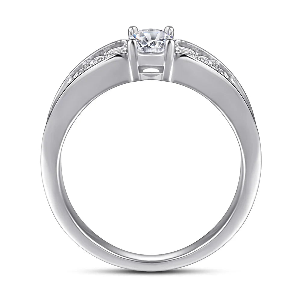 Anillo de plata de ley 925 con circonita 7A corte Asscher de MuShan Luxury Jewelry, joyería fina chapada en rodio para regalo de vacaciones para novia