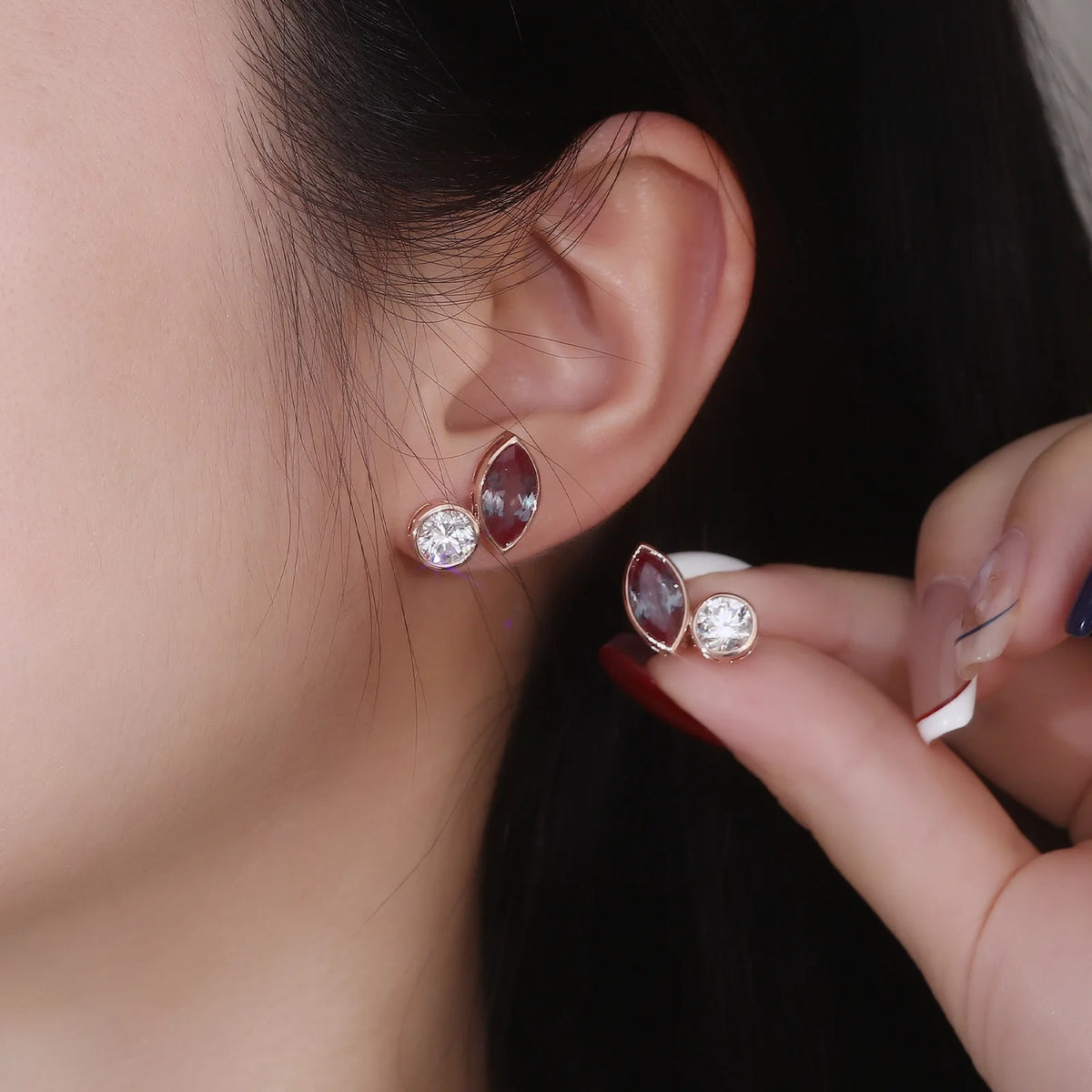 MUSHAN Custom Jewelry 10k 14k 18k Gold 925 Silver Stud Earrings Women 2ct Lab Grown Gemstones Earrings Ear Pin Moissanite Jewel