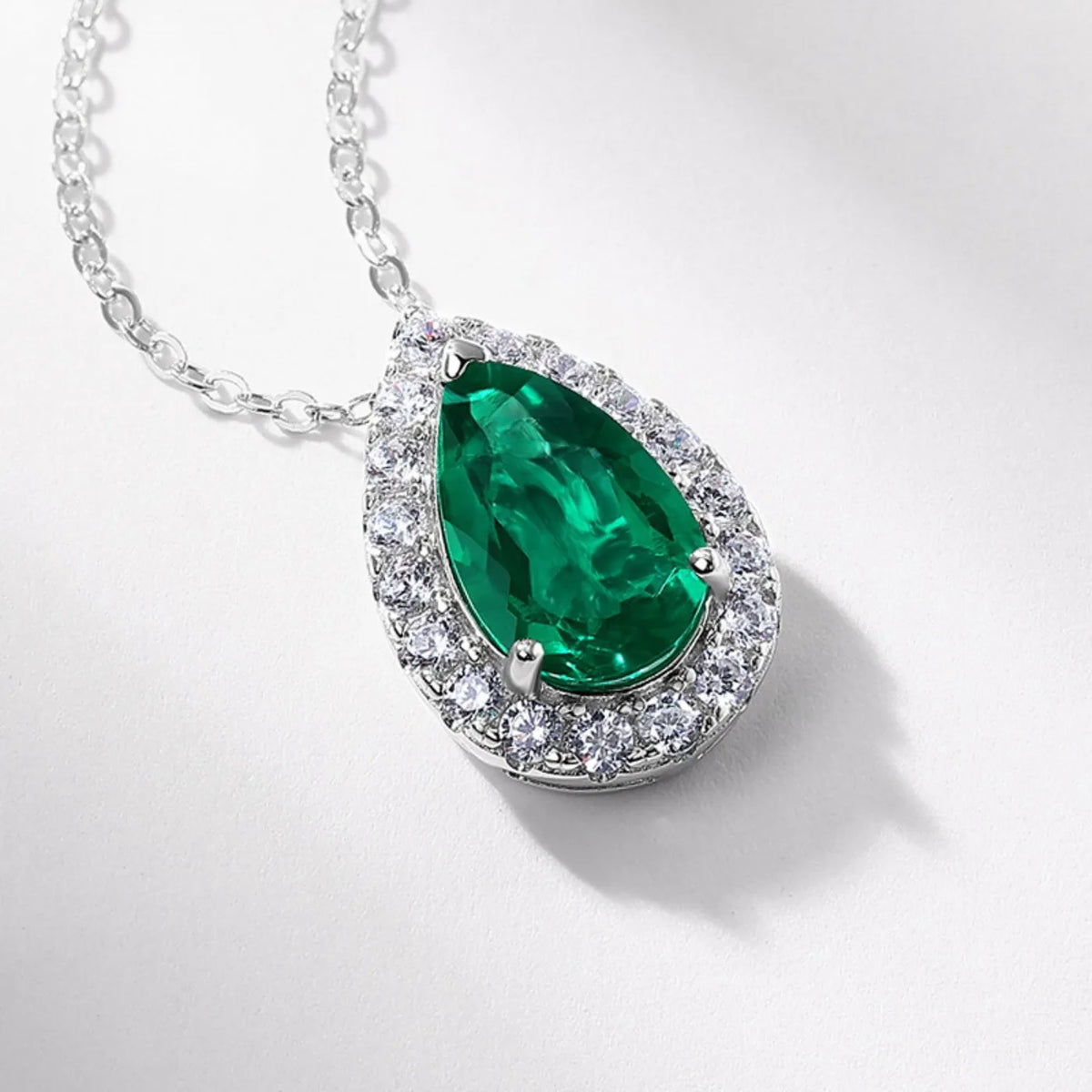 MUSHAN Luxury Jewelry 925 Sterling Silver Chain Pendant Necklace Lab Grown Emerald Ruby Gemstones Necklaces Pendants GRC Jewelry