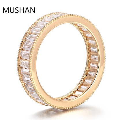 MUSHAN Luxury Custom 14K 18K Gold Rings Band Jewelry With Moissanite Diamond Lab Grown Gemstones Diamond Wedding Ring For Women
