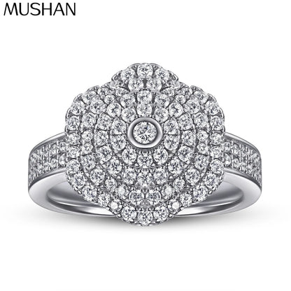 Anillo de plata de ley 925 MuShan Designer Jewelry con circonita cúbica 7A estilo esmeralda para chica, joyería fina chapada en oro de 18K