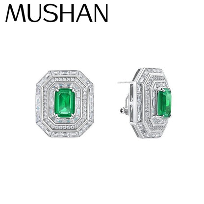 MuShan Jewelry 925 Sterling Silver Earring Cluster Earrings 5A Cubic Zirconia for Women Earring Engagement for Women Gift