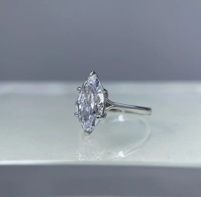 MuShan Luxury Jewelry 925 Sterling Silver Ring Moissanite Classic Ring for Bride 18K Real Gold Plated MST Patent Fine Jewellery