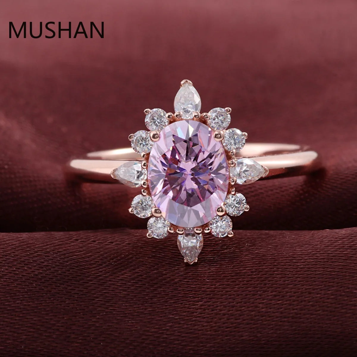 MUSHAN Luxury Custom 14K 18K Gold Rings Band Jewelry With Moissanite Diamond Lab Grown Gemstones Diamond Wedding Ring For Women