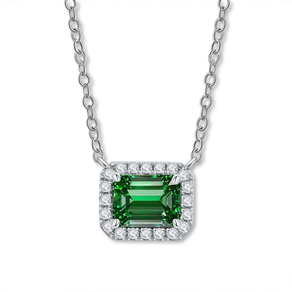 MUSHAN Bijoux de luxe pour femme, pendentif cube de sucre en argent sterling S925 avec diamant haut carbone, collier avec saphir et diamants