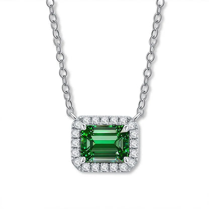 MUSHAN Bijoux de luxe pour femme, pendentif cube de sucre en argent sterling S925 avec diamant haut carbone, collier avec saphir et diamants