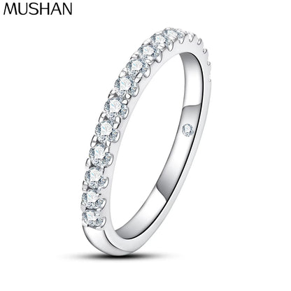 Bague de graduation pour femme MuShan en argent sterling 925 avec moissanite VVS, plaquée or véritable 18K, brevetée MST