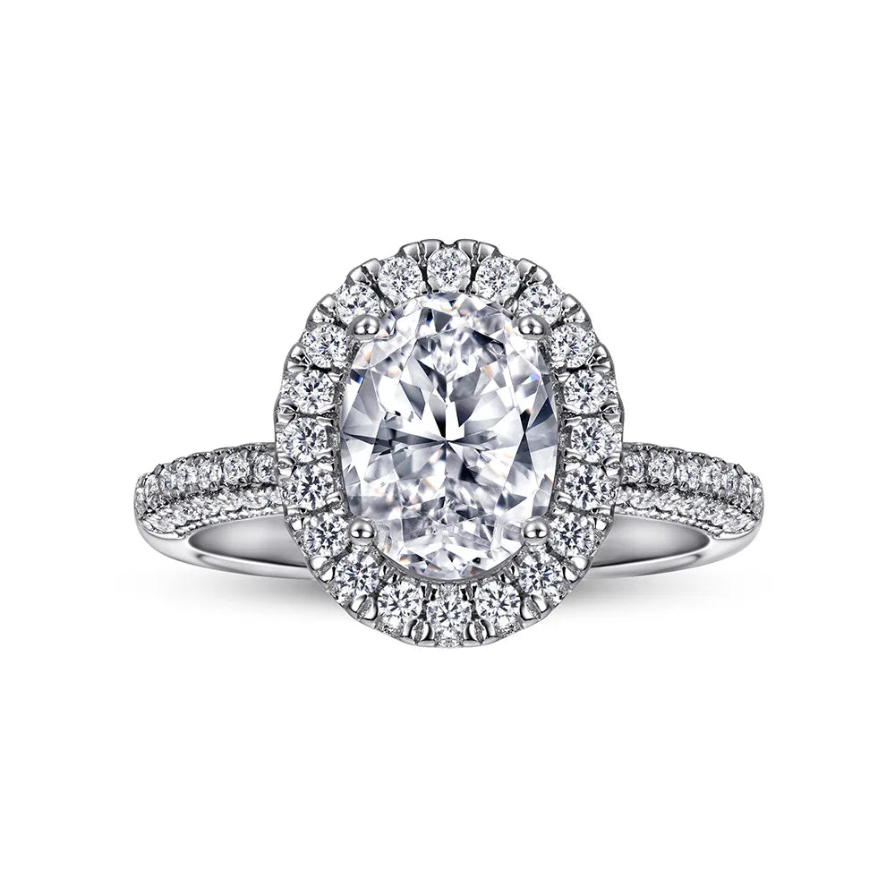MuShan Jewelry 925 Sterling Silver Rings Bands Wedding Ring 7A Cubic Zirconia Rings Bands Engagement Anniversary  Women Gift