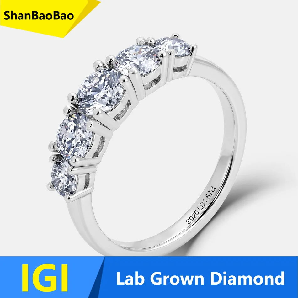 MUSHAN Custom Luxury Diamond Rings Jewelry IGI Certificated for Women 925 Sterling Silver Lab Grown Diamond Ring Band HPHT CVD