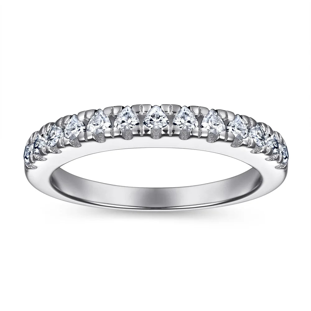MuShan Jewelry 925 Sterling Silver Elegant Engagement Ring 5A Cubic Zirconia Rings Bands Anniversary Rings Bands  Women Gift