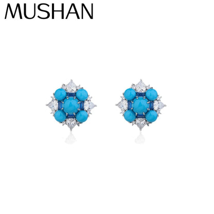MuShan Jewelry 925 Sterling Silver Earring 5A CZ Gemstones Designer High Carbon Gemstones 925 Sterling Silver Studs Accessories