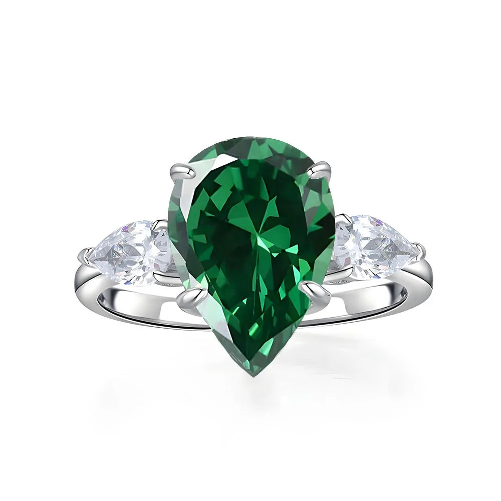 MuShan Jewelry 925 Sterling Silver Ring Wedding Band HCD Gemstones Engagement Party Valentine Gift Women Rings Fine Jewelry