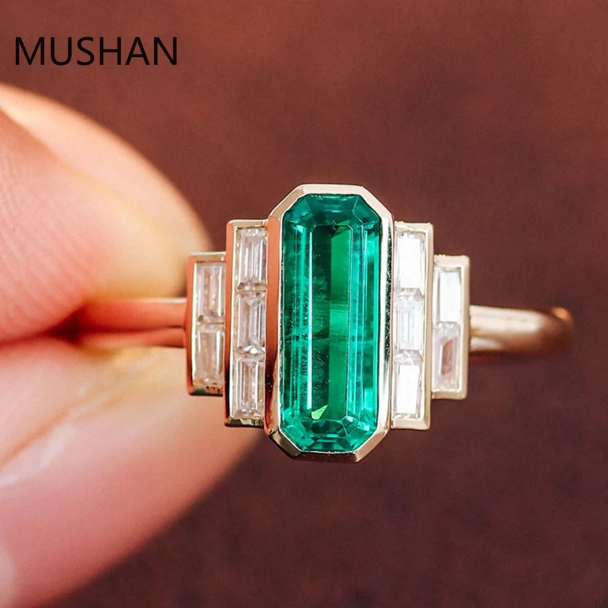 MUSHAN Luxury Custom 14K 18K Gold Rings Band Jewelry With Moissanite Diamond Lab Grown Gemstones Diamond Wedding Ring For Women
