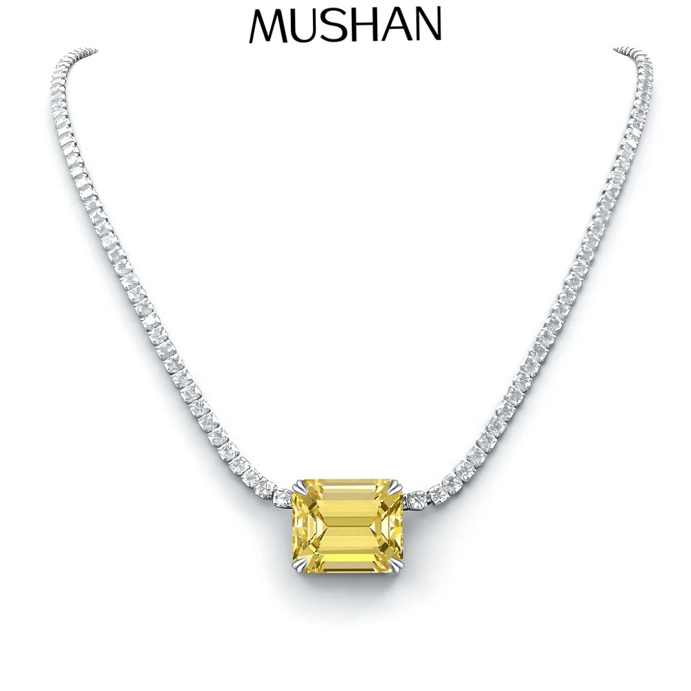MuShan Jewelry 925 Sterling Silver Necklace Choker Chain HCD Diamonds Christmas Gift Statement Jewelry Women Necklaces Jewelry