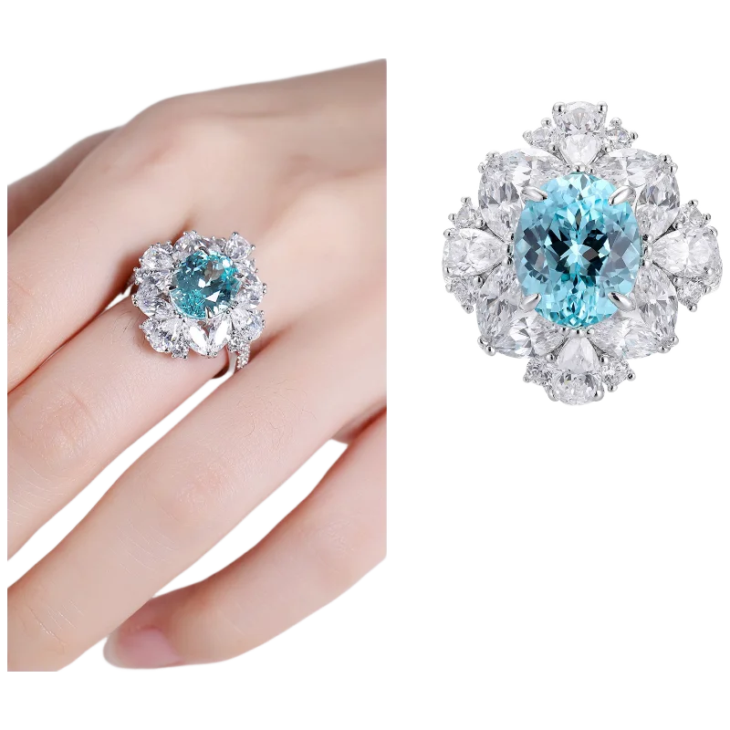 MUSHAN Custom Jewelry 925 Sterling Silver Ring Lab Red Emerald Heart Engagement Ring for Women 18K Gold Plated GRC Estate Ring