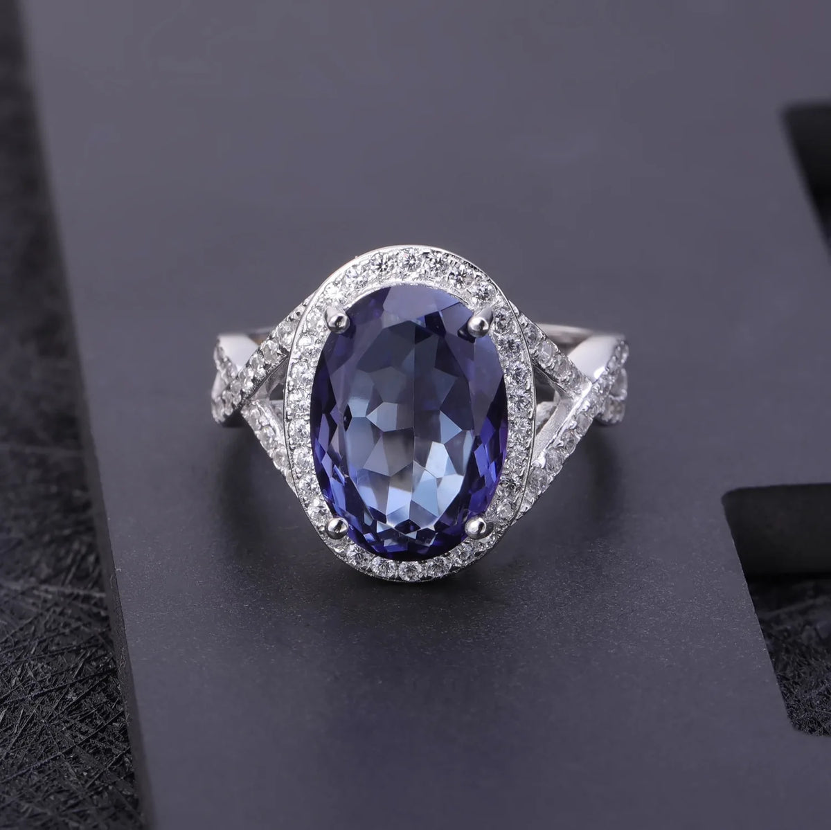 MUSHAN Custom Jewelry 925 Sterling Silver Ring Lab Green Sapphire Radiant Wedding Gift for Women 18K Gold Plated GRC Estate Ring