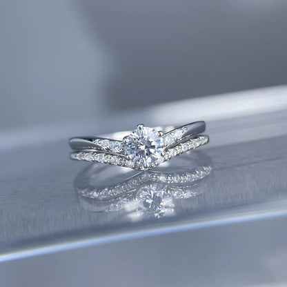 MuShan Jewelry 925 Sterling Silver Ring Wedding Band High Carbon Diamond Anniversary Gift  Her Gift Women Rings Fine Jewelry