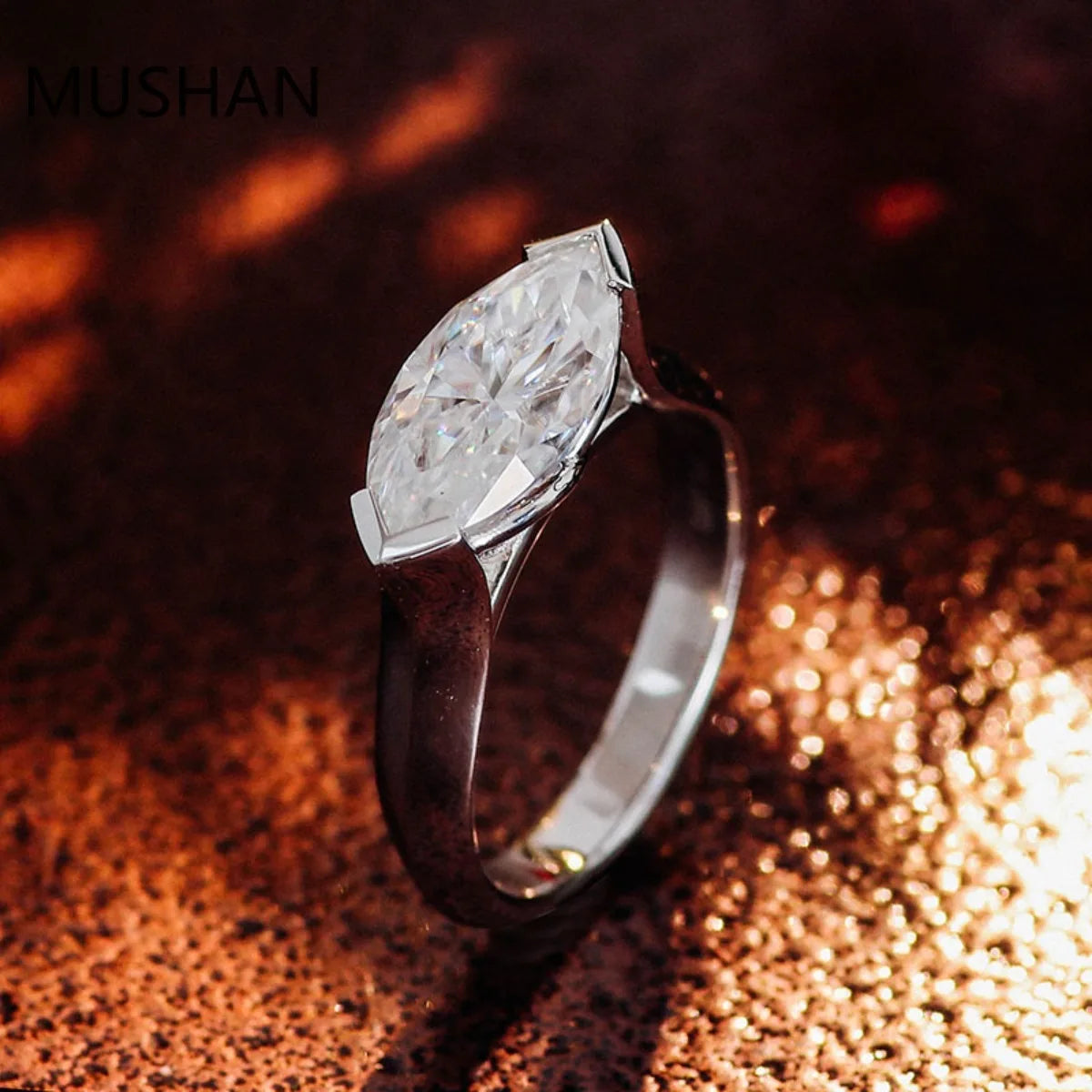 MUSHAN Luxury Custom 14K 18K Gold Rings Band Jewelry With Moissanite Diamond Lab Grown Gemstones Diamond Wedding Ring For Women