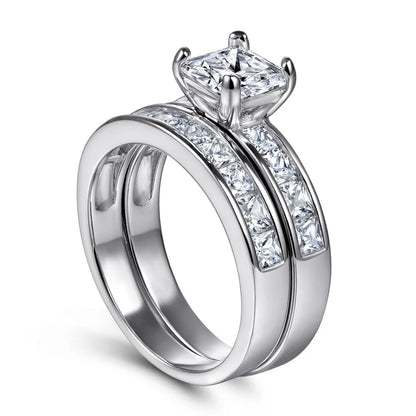 MuShan Jewelry 925 Sterling Silver Romantic Engagement Ring 7A Cubic Zirconia  Women Rings Bands Anniversary  Women Gift