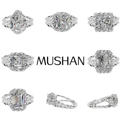 MUSHAN Custom Jewelry 925 Sterling Silver Ring Moissanite D Color VVS Luxury Noble 925 Sterling Silver Rings Diamond Accessories