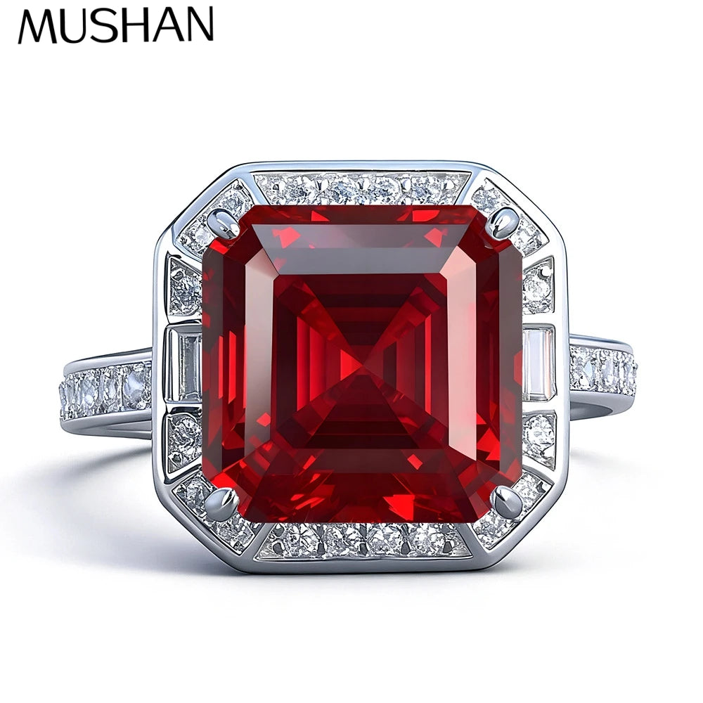 Anillo de boda de plata de ley 925 MuShan Jewelry, anillo con diamante de alto carbono, regalo de cumpleaños, regalo para damas de honor, anillos para mujer, joyería fina