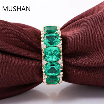 MUSHAN Luxury Custom 14K 18K Gold Rings Band Jewelry With Moissanite Diamond Lab Grown Gemstones Diamond Wedding Ring For Women