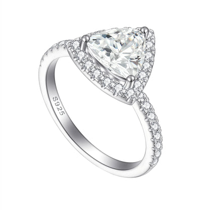 Bague MuShan en argent sterling 925 avec zircon de qualité 7A, taille marquise, bague de promesse pour femme, plaqué or véritable, bijou de haute qualité