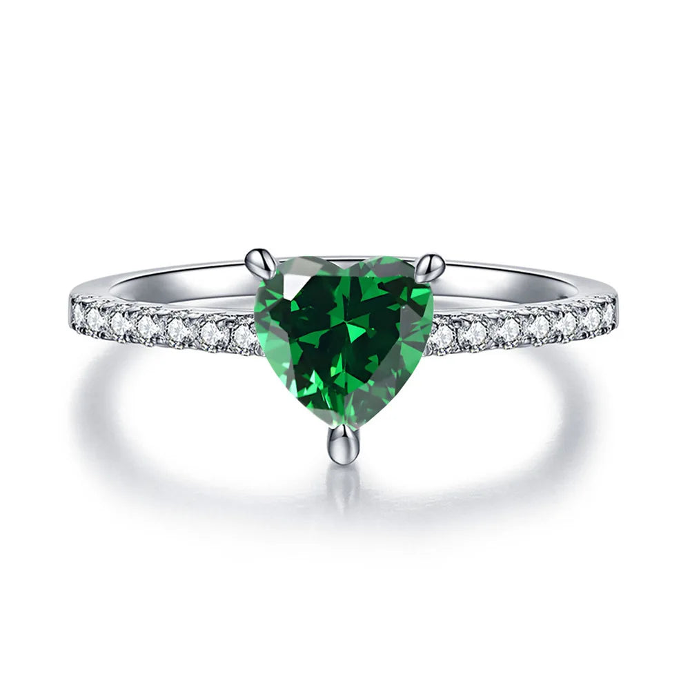 Anillo de diamantes amarillos en forma de corazón MUSHAN Luxury Jewelry, anillo de plata pura S925 con encanto femenino