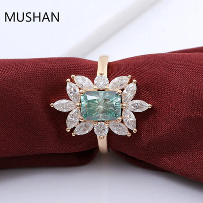 MUSHAN Luxury Custom 14K 18K Gold Rings Band Jewelry With Moissanite Diamond Lab Grown Gemstones Diamond Wedding Ring For Women