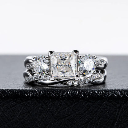 Bague de mariage MUHAN Luxury Jewelry en argent sterling 925, alliance pour femme avec diamant moissanite certifié GRA, couleur D, joaillerie fine