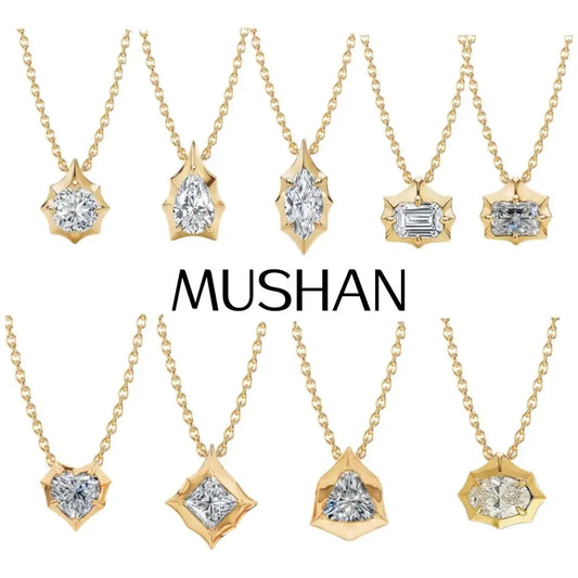 MUSHAN Luxury Jewelry 925 Sterling Silver Necklace Pendant Women 2ctw Moissanite Diamond D Color VVS Luxury Necklace Accessories