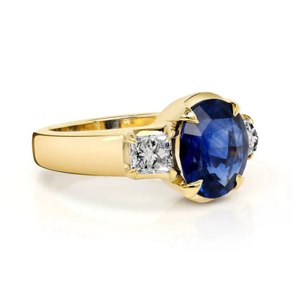 Anillo de compromiso MUSHAN de plata de ley 925 con zafiro de laboratorio para mujer, chapado en oro de 18K, regalo de aniversario