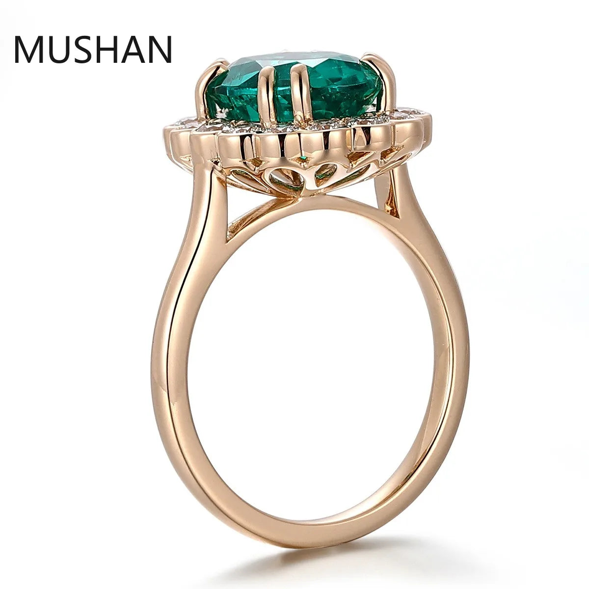 MUSHAN Luxury Custom 14K 18K Gold Rings Band Jewelry With Moissanite Diamond Lab Grown Gemstones Diamond Wedding Ring For Women