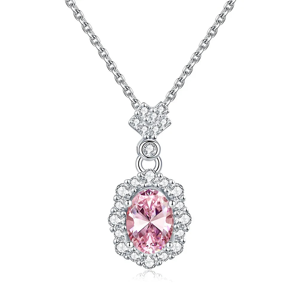 MuShan Jewelry 925 Sterling Silver Necklace Pendant Chain HCD Diamonds Anniversary Gift Luxury Jewelry Women Necklaces Jewelry