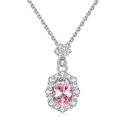MuShan Jewelry 925 Sterling Silver Necklace Pendant Chain HCD Diamonds Anniversary Gift Luxury Jewelry Women Necklaces Jewelry