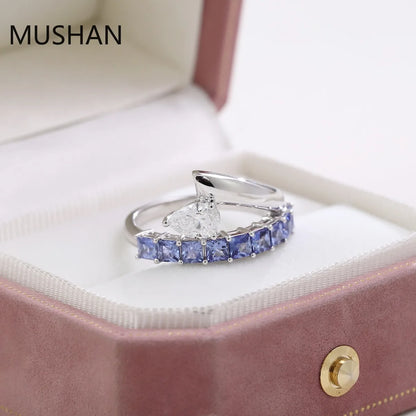 MUSHAN Luxury Custom 14K 18K Gold Rings Band Jewelry With Moissanite Diamond Lab Grown Gemstones Diamond Wedding Ring For Women