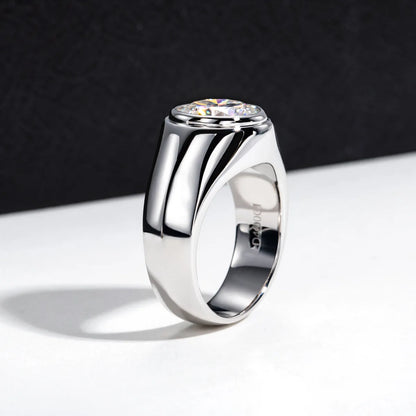 Bague MuShan Brand Jewelry en argent sterling 925, anneau minimaliste avec moissanite ronde pour elle, plaqué or véritable 18 carats, bague brevetée MST