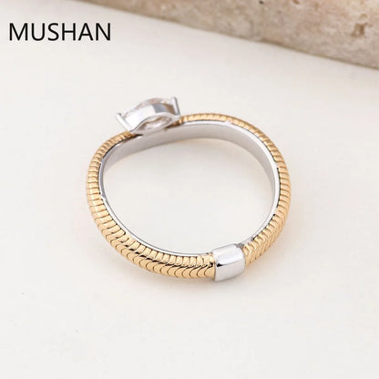 MUSHAN Luxury Custom 14K 18K Gold Rings Band Jewelry With Moissanite Diamond Lab Grown Gemstones Diamond Wedding Ring For Women