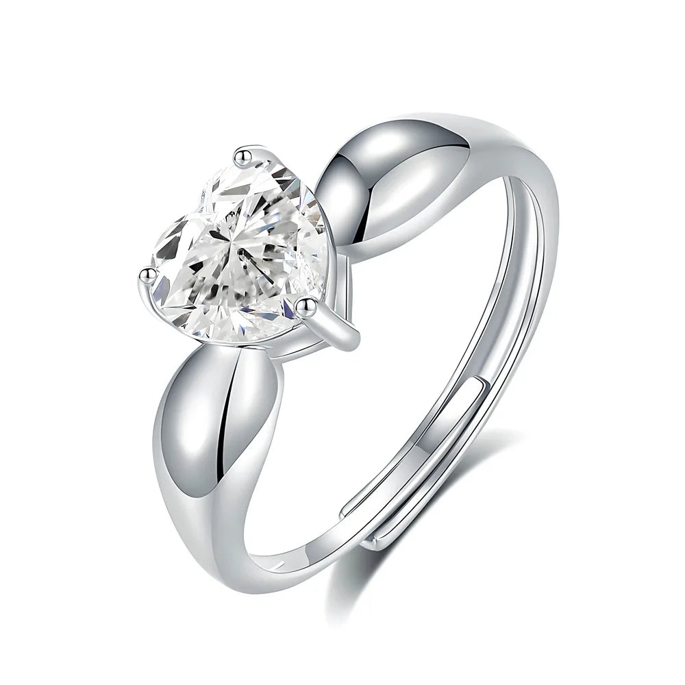 MuShan Jewelry 925 Sterling Silver Ring Wedding Band High Carbon Diamond Bridal Shower  Her Gift Women Rings Fine Jewelry