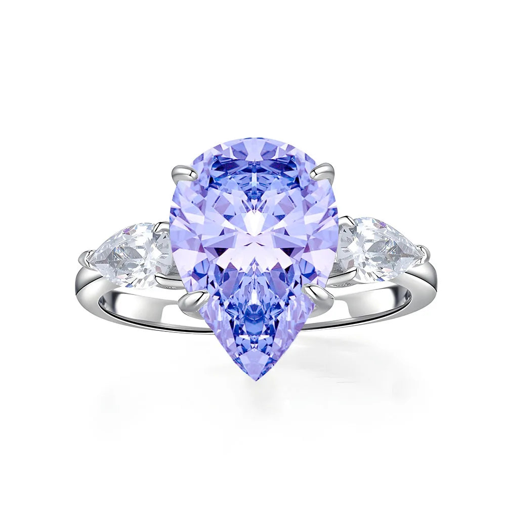 MuShan Jewelry 925 Sterling Silver Ring Wedding Band HCD Gemstones Engagement Party Valentine Gift Women Rings Fine Jewelry